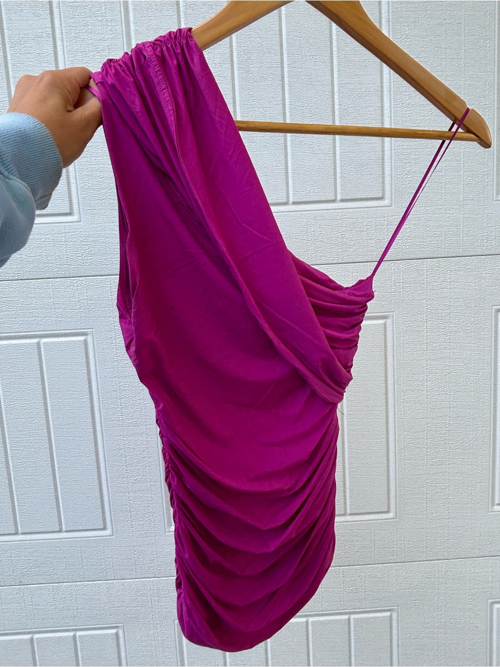 Magenta one shoulder top XXS